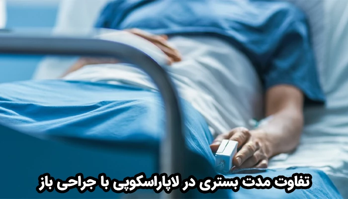مدت بستری در لاپاراسکوپی در مقایسه با جراحی باز کمتر است