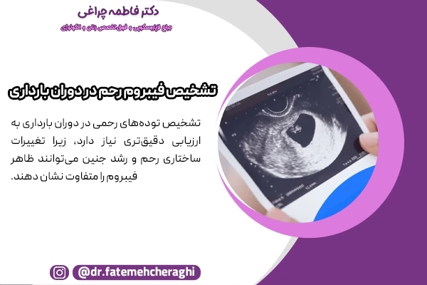 پزشکان معمولاً با بررسی شکایات مادر، سوابق پزشکی و نتایج تصویربرداری فرآیند تشخیص فیبروم در بارداری را انجام میدهند.